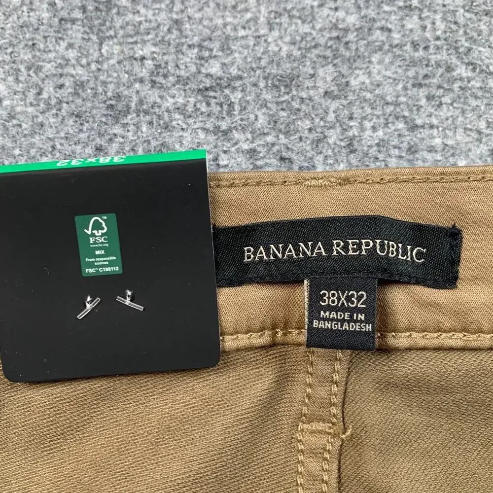 Banana Republic Pants Mens 38 Tan 5 Pocket Cotton Stretch Flat Front Casual